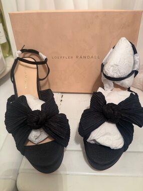 Loeffler Randall Black Bow-Front Platform Heels
